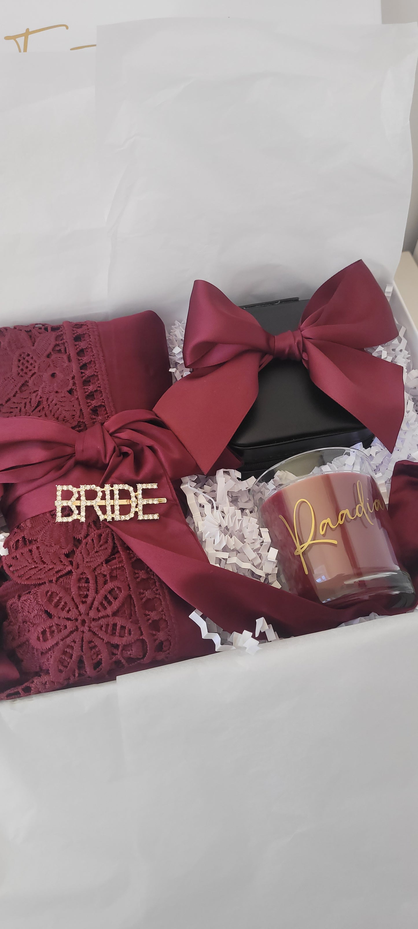 Burgundy Robe Bridal Gift Box