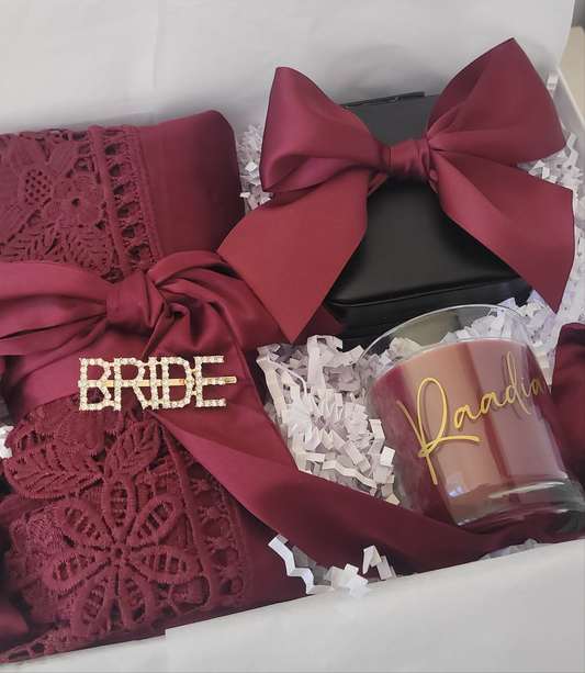 Burgundy Robe Bridal Gift Box